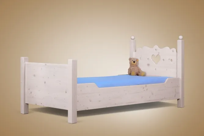 KAGU Chrisi Kinderbett mit Rausfallschutz Jugendbett Holz Bett mit mit Schublade 140 x 70 cm, Natural 