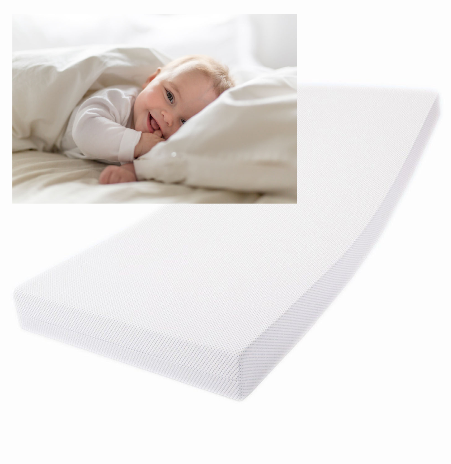 Kinderbettmatratze Kindermatratze Matratze 160x80x10cm Bezug Weiß gesteppt 